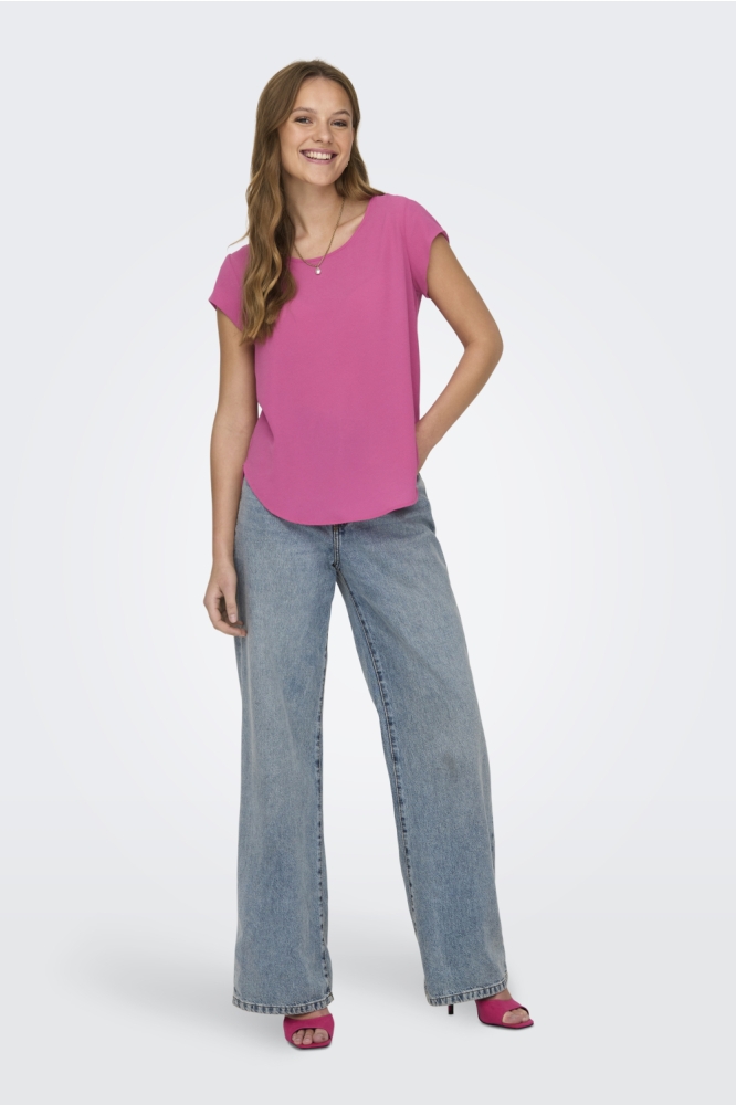 ONLVIC S/S SOLID TOP NOOS PTM 15142784 Raspberry Rose